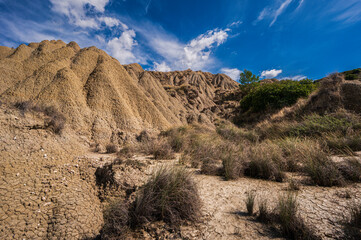 badlands sceneries inside the badlands national park, Matera province, italy