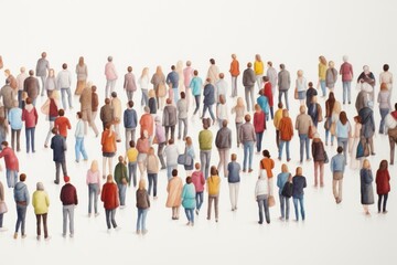 Crowd backgrounds white background togetherness.