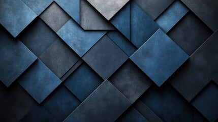 blue background with geometric abstraction. Banner template with white space in the center for text. Ideal for abstract minimalist wallpaper and modern digital projects.