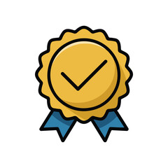 Confirmed Vector Icon. Colorful Checkmark