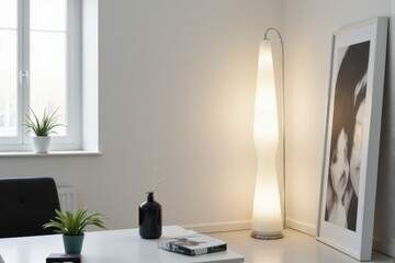 Minimalist decor with a sleek floor lamp in a bright room