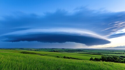 Fototapeta premium Shelf Cloud over Green Fields