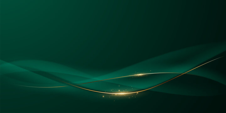 green abstract background design with elegant golden elements vector illustration