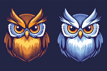 Owl cartoon vector icon illustration Flat style.
