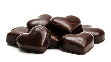 Obraz premium Chocolate hearts isolated on a white background