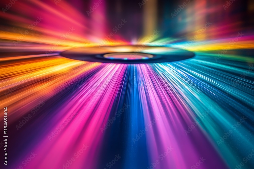 Leinwandbilder An explosive array of vibrant rainbow colors radiating from a central point, creating a captivating visual spectrum that suggests energy and creativity.