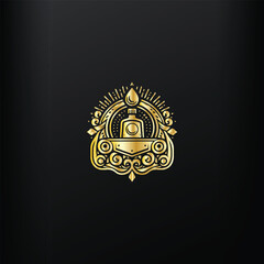 Obraz premium Good morning gold icon, Logo with a flame of light golden vector design