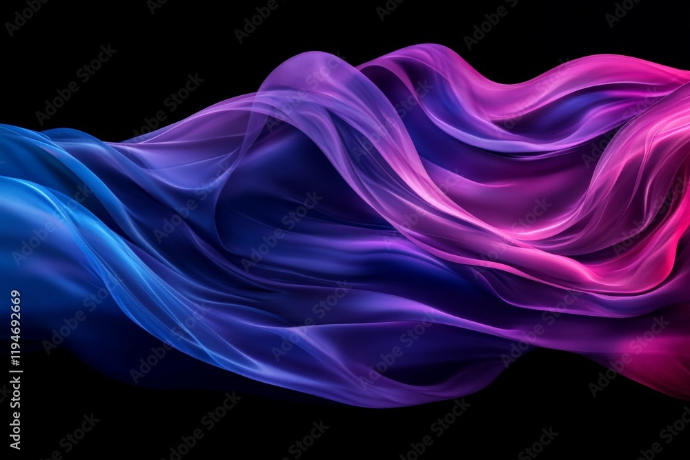 Poster powerful, flowing waves of pink and blue blend seamlessly, showcasing the dynamic interplay of color