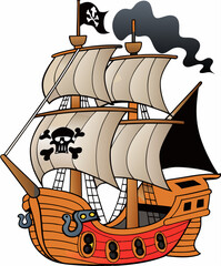pirates ship illustrtion