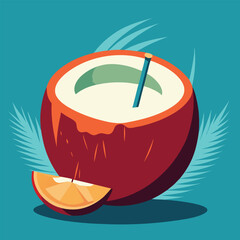 coconut cocktail with coconut coconut cocktail on the beach