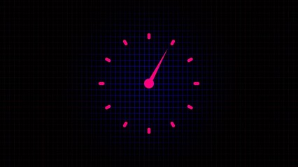 Wall clock Counting Down 24 Hour Day Fast Speed. Clock with moving arrows and time lapse 4K Black background 4k video moving. Abstract analog new clock icon
