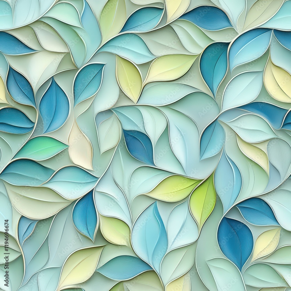 Poster vibrant 3d watercolor rangoli design with soft borders and tile patterns in a beautiful leaf motif