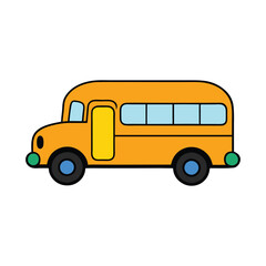 Illustration of school kids riding yellow school bus transportation education. Student child isolated school bus safety stop drive vector