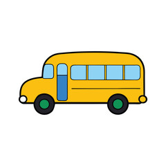 Illustration of school kids riding yellow school bus transportation education. Student child isolated school bus safety stop drive vector