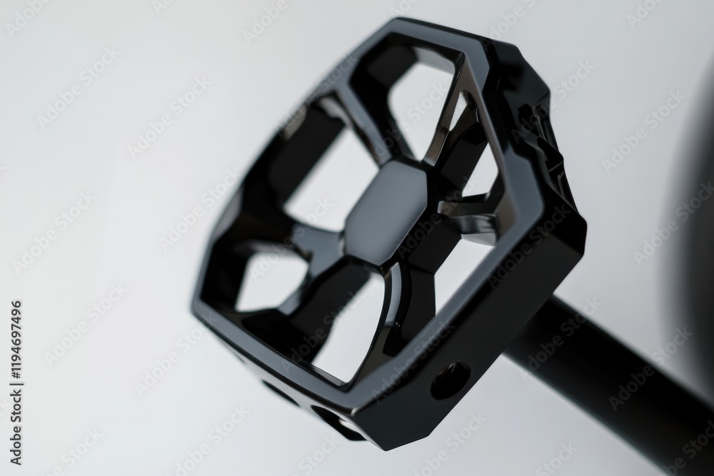 Aufkleber a close-up view of a metal object on a white surface, suitable for use in product photography or ind