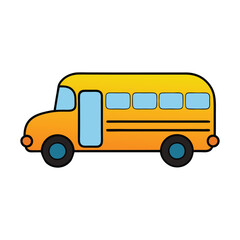 Illustration of school kids riding yellow school bus transportation education. Student child isolated school bus safety stop drive vector