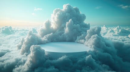 A cloud-surfaced platform suspended high above ground, ideal for scenic views and photography shoots