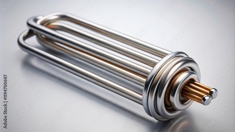 Leinwandbilder close-up view of a shiny metallic heating element with a coiled design