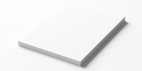 Blank sketch pad positioned at an angle on a clean white background showcasing sharp edges and smooth texture for artistic use.