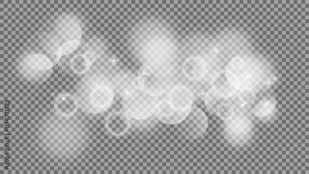Poster bokeh circles on transparent background