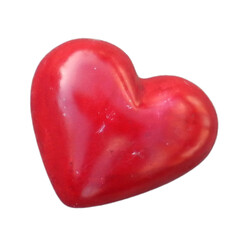 Close-up of a heart-shaped jelly candy symbol for Valentine's Day, transparent background