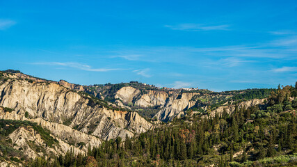 Aliano badlands during a sunny springtime day, Matera, Italy