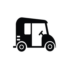 Auto rickshaw icon. Tuk Transportation Glyph Icon illustrations silhouette design on a white background 