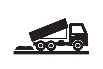 Truck icon silhouette vector. Truck symbol illustration design. transport sign isolated on a white background.
