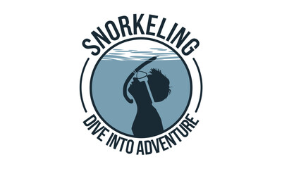 Snorkeling minimal vector clipart 