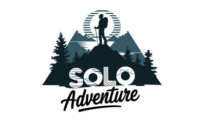 Solo Traveling minimal vector clipart