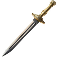 Ornate Golden Hilt Dagger on a White Background Isolated on transparent background