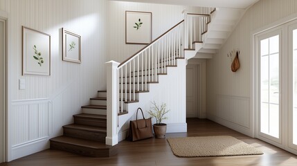 Modern farmhouse style home interior design.