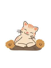 joyful kitty in cartoon style