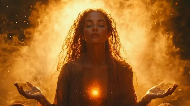 mulher emana boas energias 