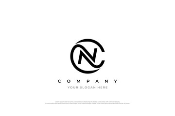 Simple Letter NC or CN Logo Design