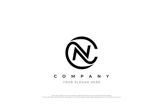 Simple Letter NC or CN Logo Design