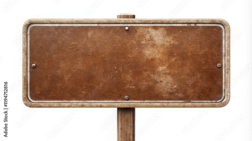 Poster rustic brown wooden sign with weathered surface and blank space for your message