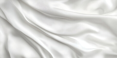 Obraz premium Luxurious white silk fabric with detailed texture, smooth and elegant folds, perfect for backgrounds, presentations, and textile design concepts.