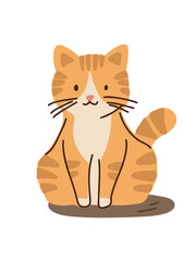 red kitten in cartoon style