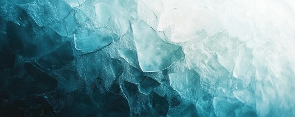 Obraz premium A textured abstract of cracked ice in frosty blue and white tones, 4k photo.
