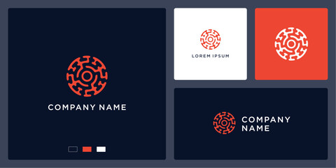 Circuit global tech logo design template