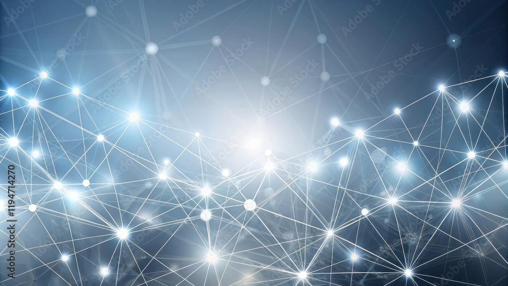 Poster abstract network connections illuminated nodes and lines representing global communication and data 