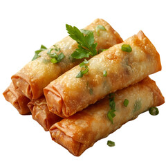 Delicious Crispy Fried Spring Rolls Asian Cuisine Close up Food Photography