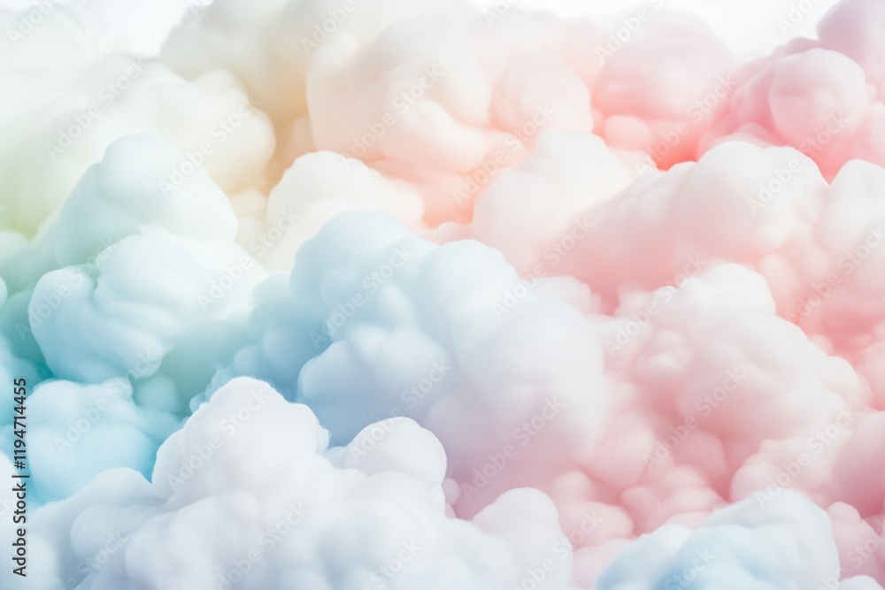 Aufkleber A collection of fluffy white clouds floating in the sky, with some wisps and puffs adding depth and texture