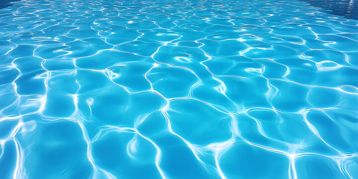 Crystal clear water in a modern swimming pool with vibrant ripples, showcasing stunning details and perfect composition, ideal for luxury and relaxation themes.