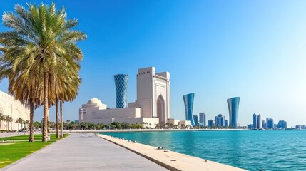 Obraz premium Coastal Cityscape with Modern Architecture