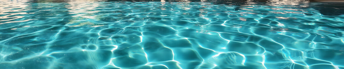 Fototapeta premium Crystal clear water in a modern swimming pool with vibrant ripples, showcasing stunning details and perfect composition, ideal for luxury and relaxation themes.