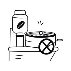 A stylized icon of coffee manufacturing process