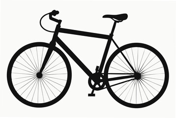 Obraz premium Bicycle silhouette black vector art illustration.
