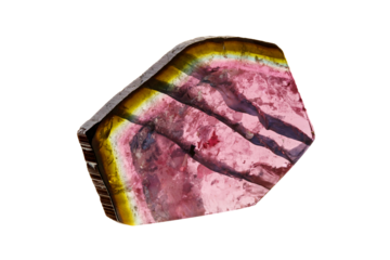 Tourmaline mineral stone on white background close up.